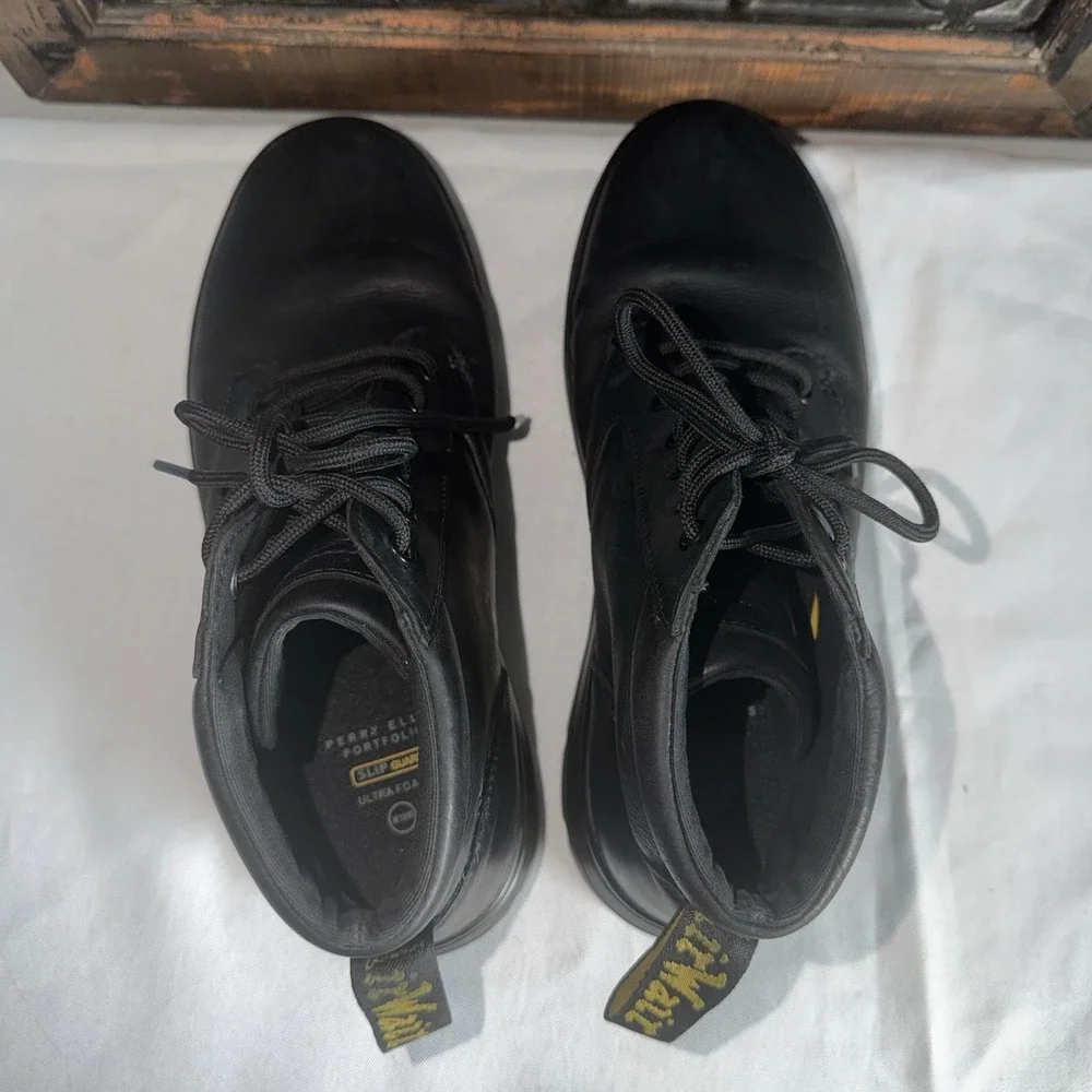 Dr Martens Black Bonny Leather Boots Mens 10 Women's 11 Lace Up Air Wair Chukka